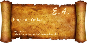 Engler Antal névjegykártya